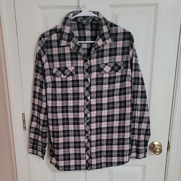 Eddie Bauer Plaid Button Front Top - Picture 1 of 3